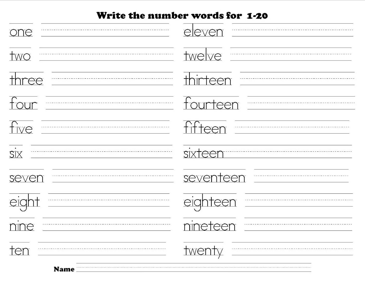 Write down the names
