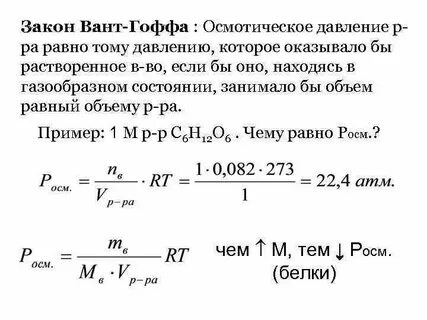 Осмотическое давление глюкозы