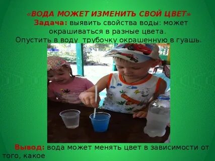 Вода меняет цвет