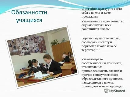5 обязанностей школьника