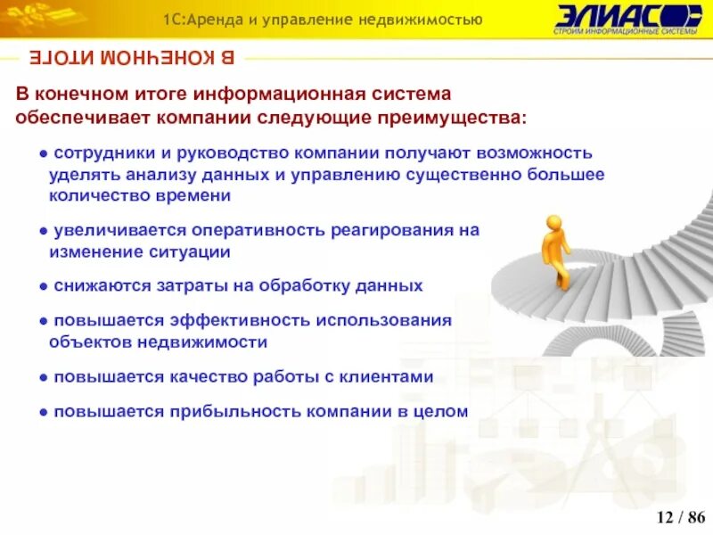 Информационная система управления недвижимостью. Аренда и управление недвижимостью. Организация получает следующие преимущества. 1с руководство компании. Преимущества ис