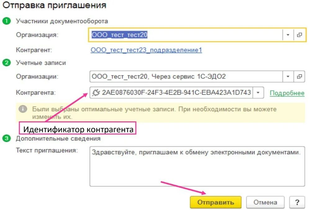 Как отправить приглашение в эдо контур