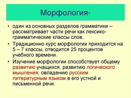 Морфология презентация 9 класс