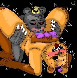 fredbear (fnaf), nightmare fredbear (fnaf), rule 63, cunnilingus, laying do...