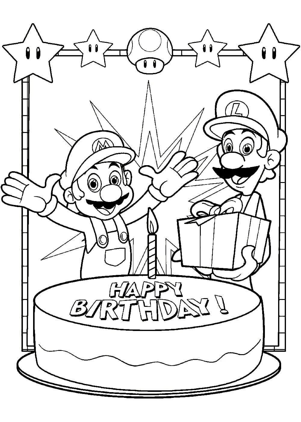 Поздравления с днем раскраска. Раскраска "с днем рождения!". РАСКРАСКАОТКРЫТКИ С днём рождения. Марио раскраска. Раскраска с днем рождения для мальчика.
