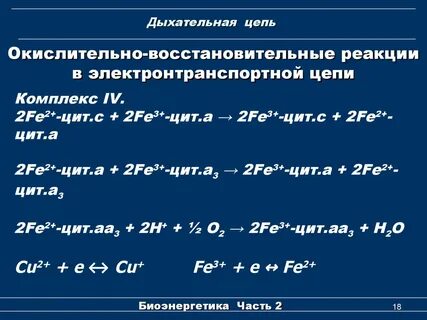 Дыхание реакция