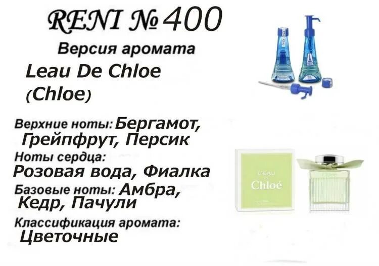 Рени сайт духи. Духи Рени Chloe l Eau. Рени leau de Chloe (Chloe) 100мл. Chloe leau номер духи Рени. Reni Parfum номерам женские Рени.