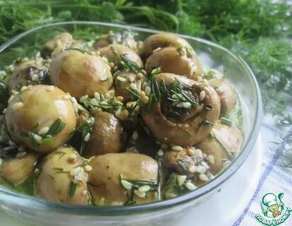 Шампиньоны маринованные с укропом и чесноком