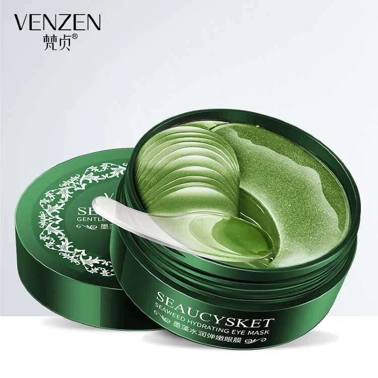 Зеленая маска отзывы. Патчи Venzen Eye Mask. Патчи Venzen Eye Mask зеленые. Патчи BIOAQUA Eye Mask Hydrating Moisturizing. Патчи Seaweed Hydrating Eye Mask.