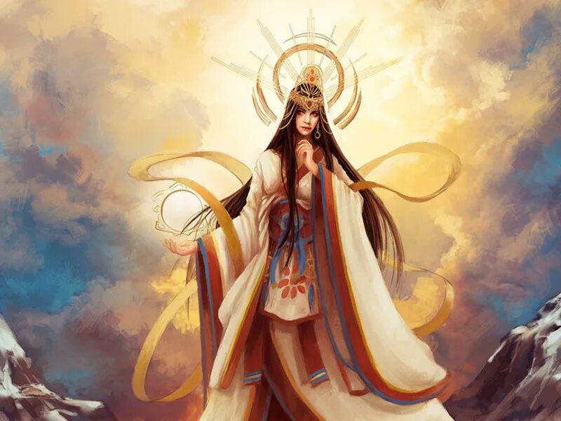 Taming the sun goddess. Аматэрасу богиня. Аматерасу богиня солнца. Богиня Аматэрасу Омиками. Аматэрасу Омиками богиня солнца.