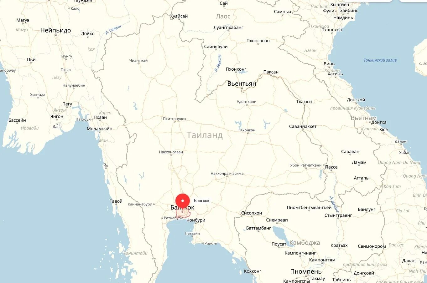 Столица Тайланда на карте. Бангкок на карте Тайланда. Карта городов таиланда