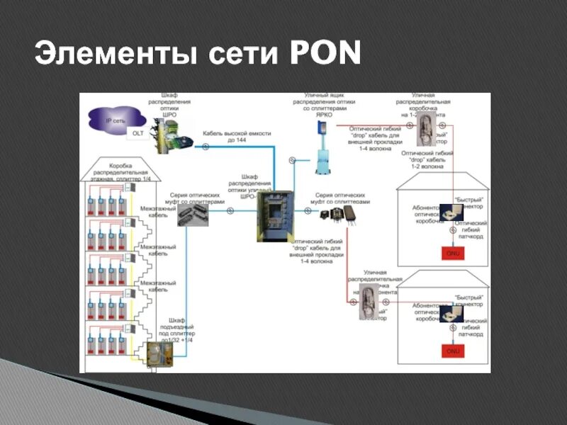 6 элементов сети. Архитектура сети Pon. Элементы сети. Сетевые компоненты. Основные элементы сети.