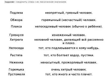 Слово объединенная значение