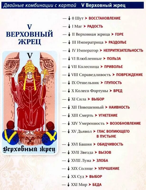 Аркан иерофант значение по дате рождения. Аркан иерофант значение по дате рождения