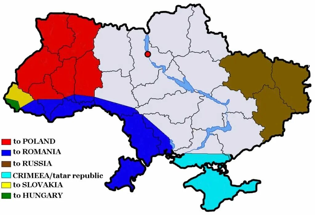 Карта развала Украины. Карта распада Украины. Распад Украины карта Польши. Карта Украины после распада Украины.