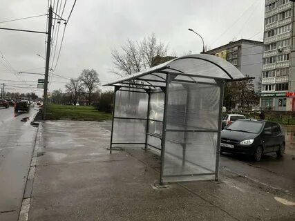 Остановочный павильон на тротуаре