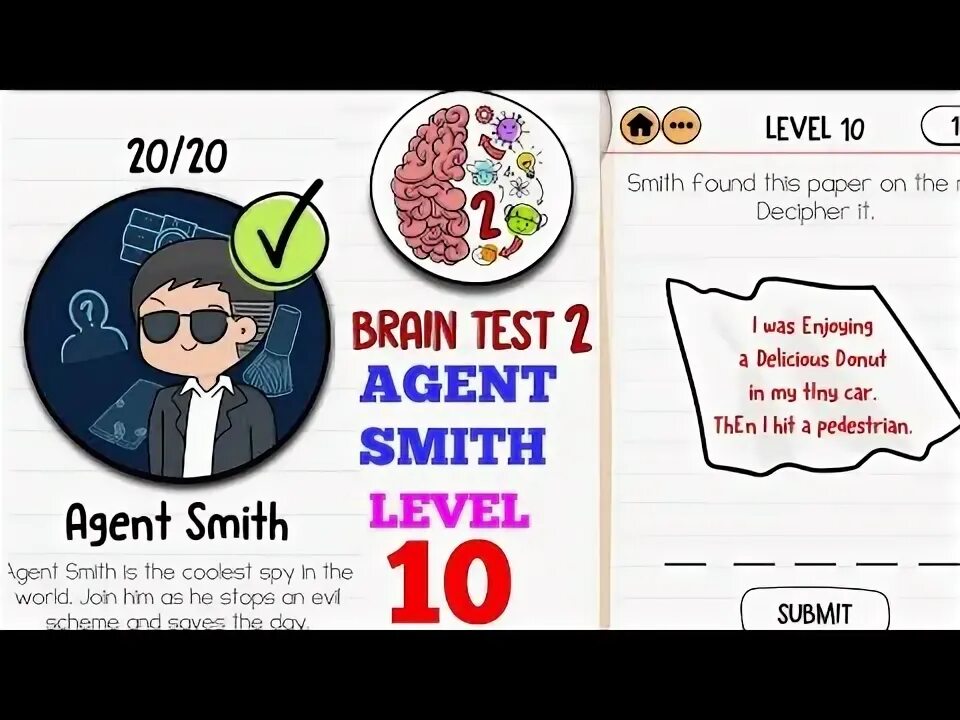 The brain test 2. Brain test 2 уровень 10. брайан тест 10 уровень. brain test день 10. агент 17 прохождение.