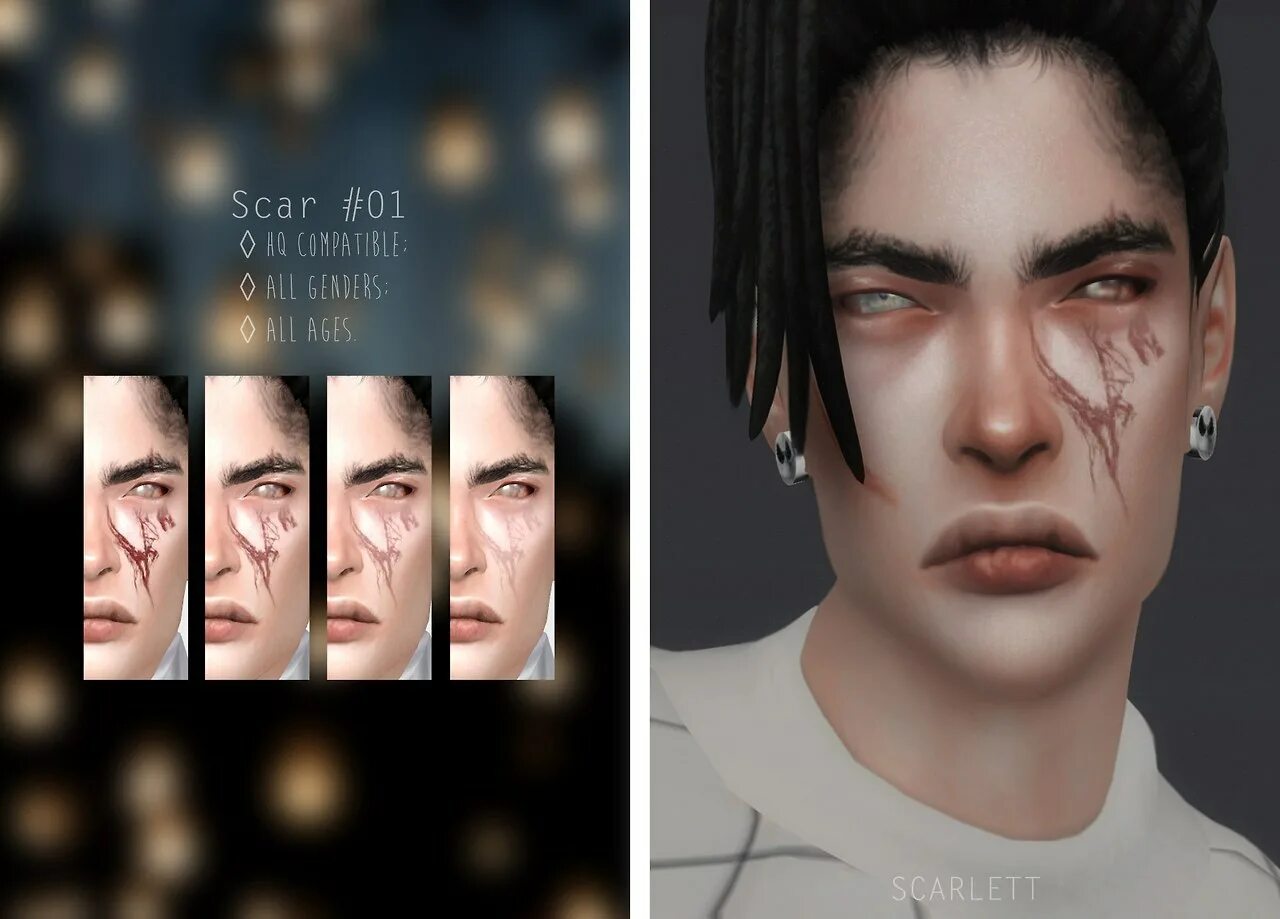 Моды симс шрамы. SIMS 4 Scarlett content scar.