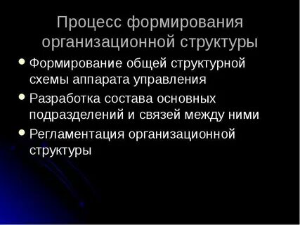 Процесс создания организационной структуры управления