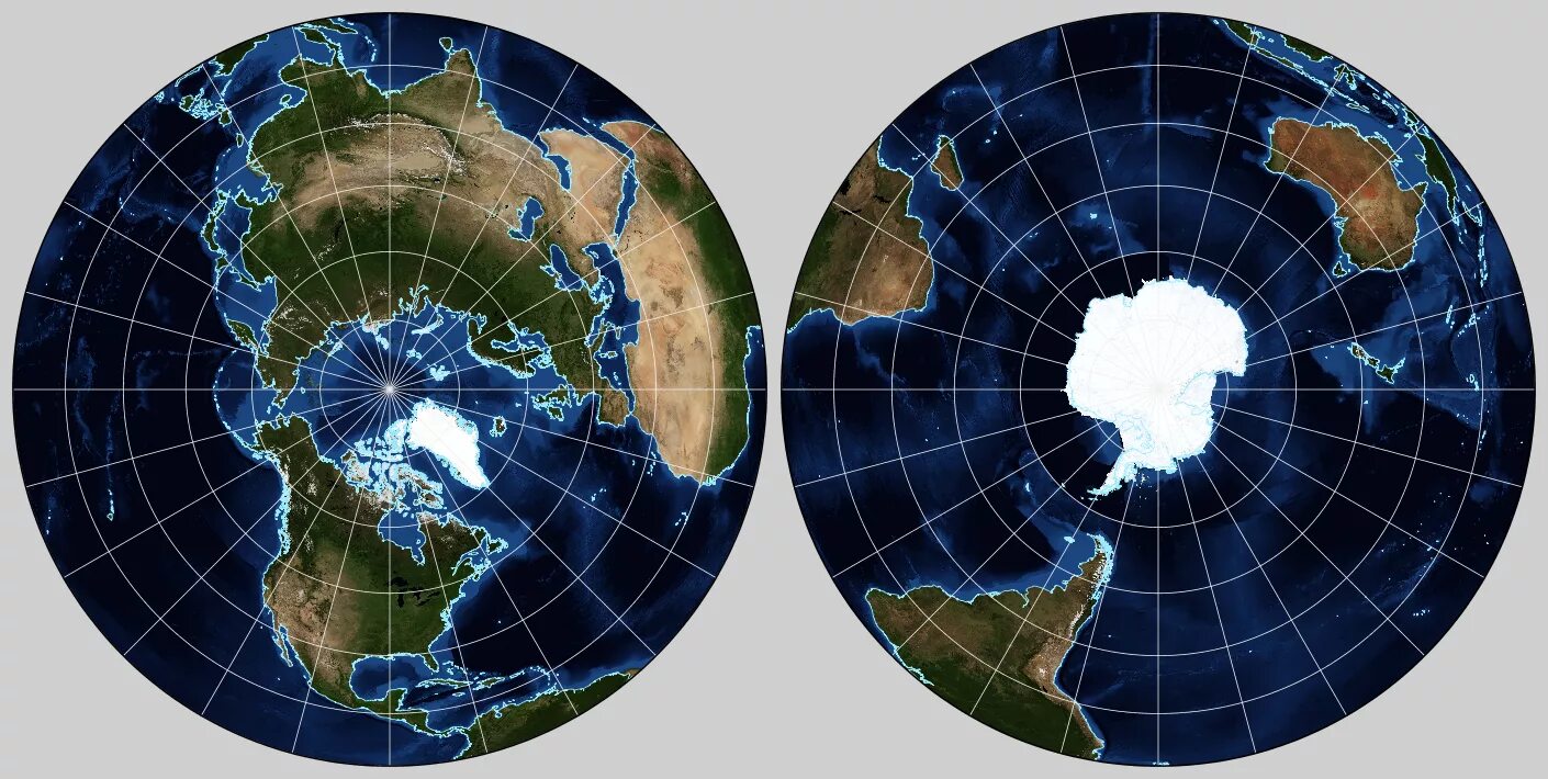 Азимутальная проекция Северный полюс. Азимутальная проекция Южного полюса. Северное полушарие Северный полюс Южный полюс. Азимутальная проекция Антарктиды. Полушария земли карта северное и южное