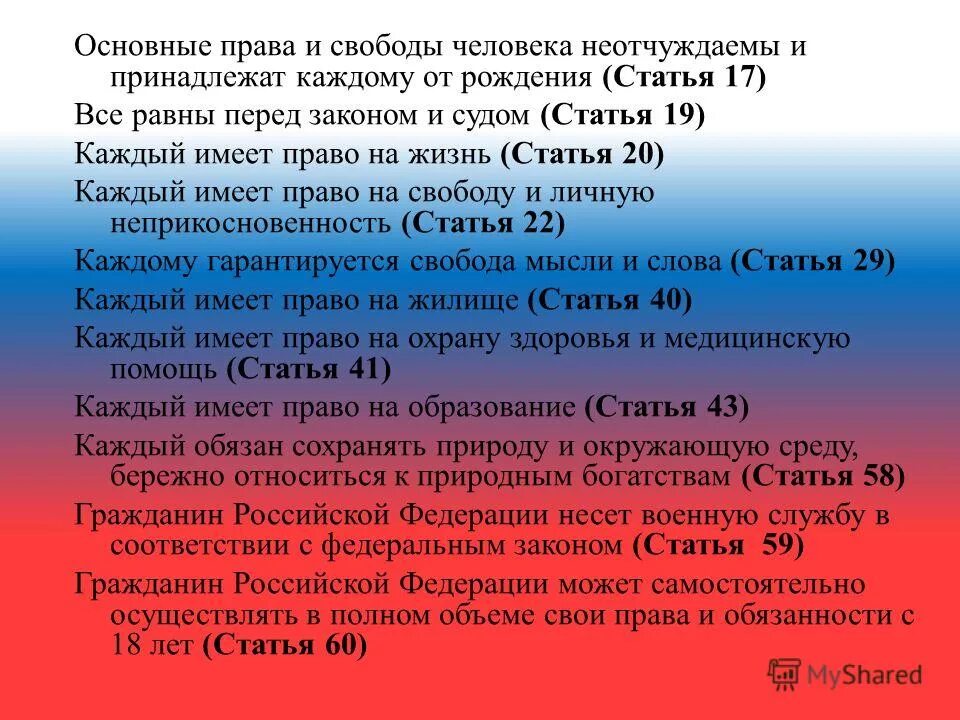 основные права и свободы человека неотчуждаемы и принадлежат. ст 17 конституции. основные человека неотчуждаемы и принадлежат каждому. основные неотчуждаемые права и основные свободы человека. конституционные основы медицинского права.