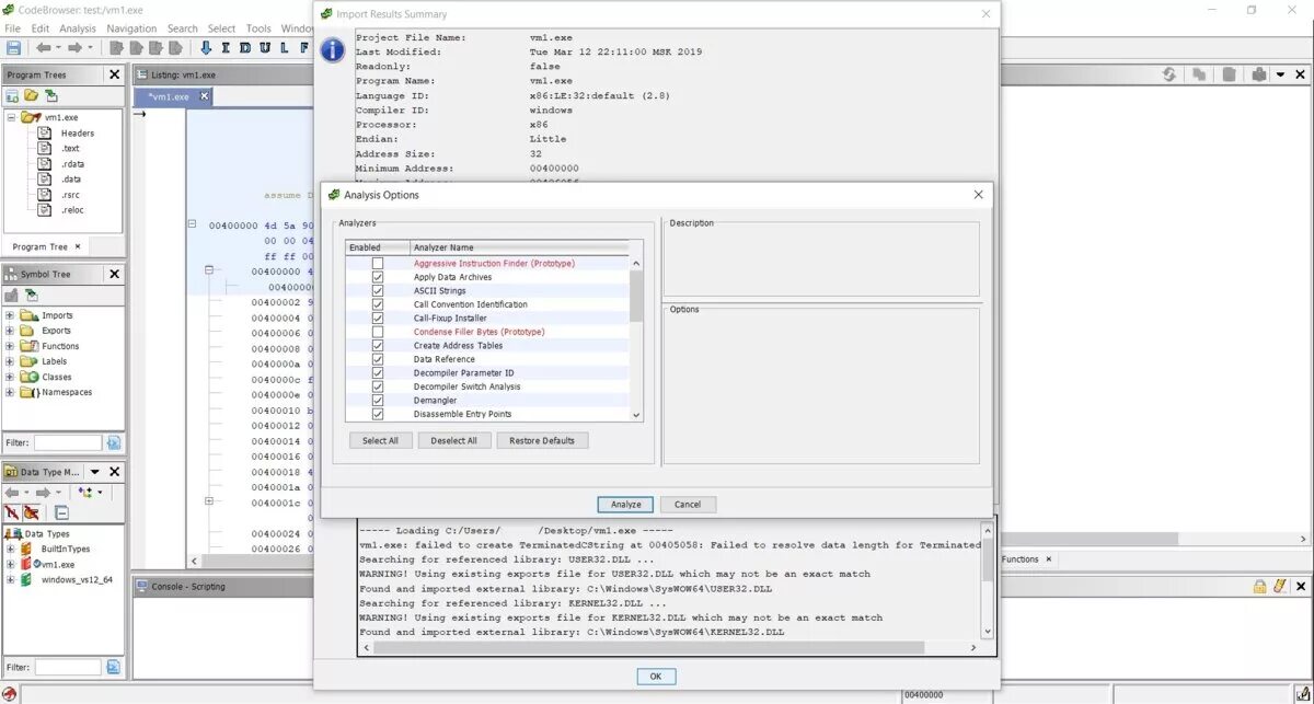 Import results. Ida Decompiler. Ghidra Ida Pro. Ghidra vs Ida Pro. Ghidra - софт для перепроектирования вирусов.