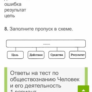 Заполните пропуски в схеме цель