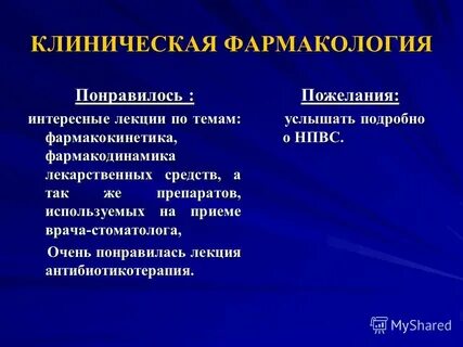 Клиническая фармакология препарат
