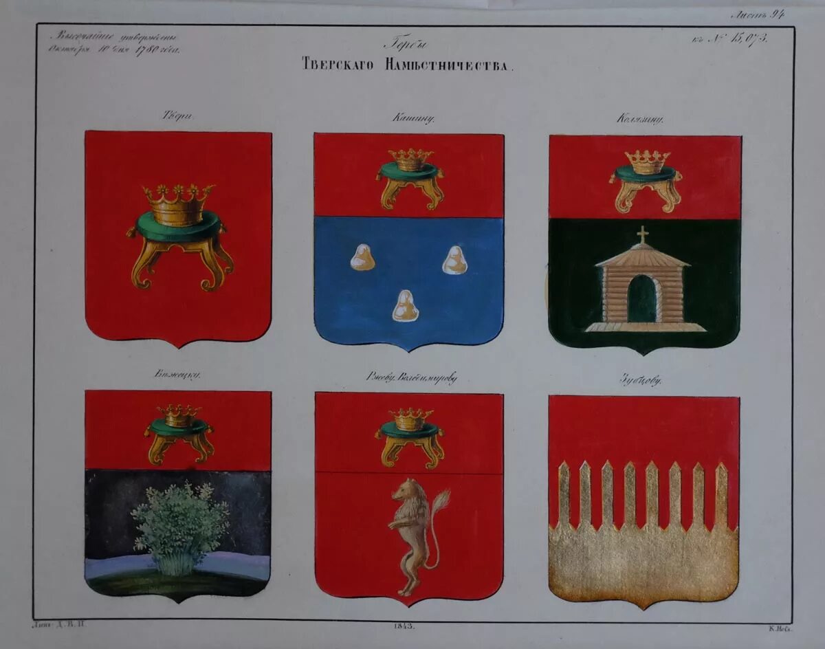 Гербы городов тверской области фото с названиями История тверской геральдики в книгах из фондов ТОУНБ им. А.М. Горького