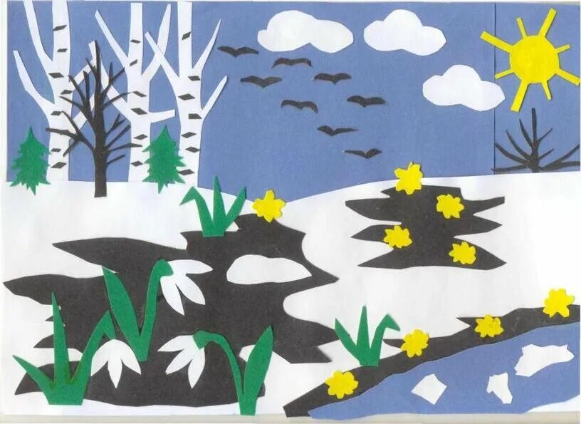 весенняя поделка в детский сад. аппликация на весеннюю тему. поделки на весеннюю тему. весенняя аппликация. весенние поделки.