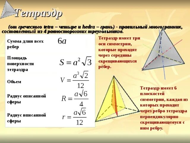 Площадь грани треугольника. Площадь полной поверхности правильного тетраэдра формула. формула полной поверхности правильного тетраэдра. боковая площадь тетраэдра. площадь поверхности тетраэдра формула.