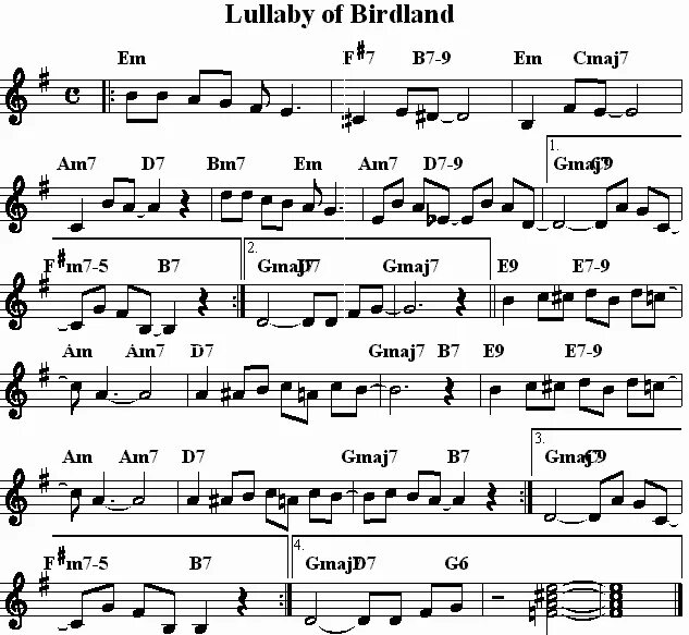 Рингтон караван. Lullaby of Birdland Ноты. Колыбельная Ноты. Колыбельная Шеринг. Lullaby of Birdland Ноты для фортепиано.