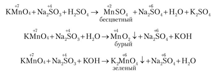 Реакции с перманганатом калия в различных средах. Kmno4 в разных средах. Перманганат калия в разных средах. Реакции перманганата калия в разных средах.