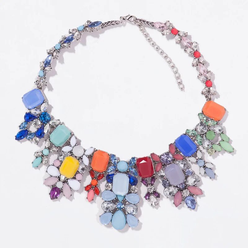 брендовое ожерелье. колье бренд. колье carlo zini. колье-коллар. колье с разноцветными камнями.