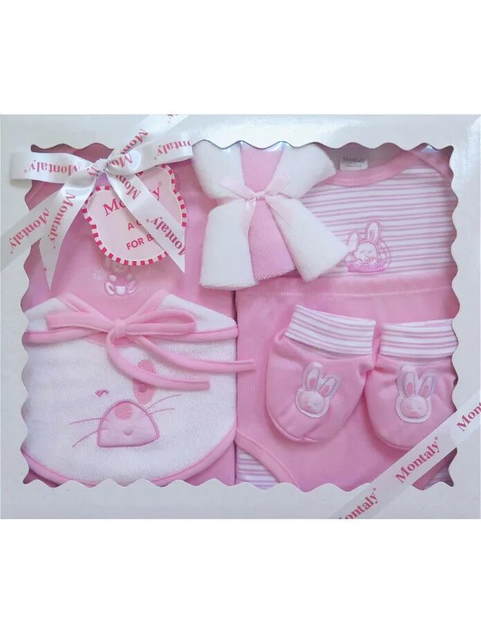 Набор для новорожденной девочки. Подарок из памперсов для новорожденного. Подарочный набор для новорожденной девочки. P6-km003-tr. Подарочный набор для новорожденной девочки.