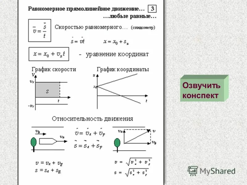 Задачи на равномерное прямолинейное