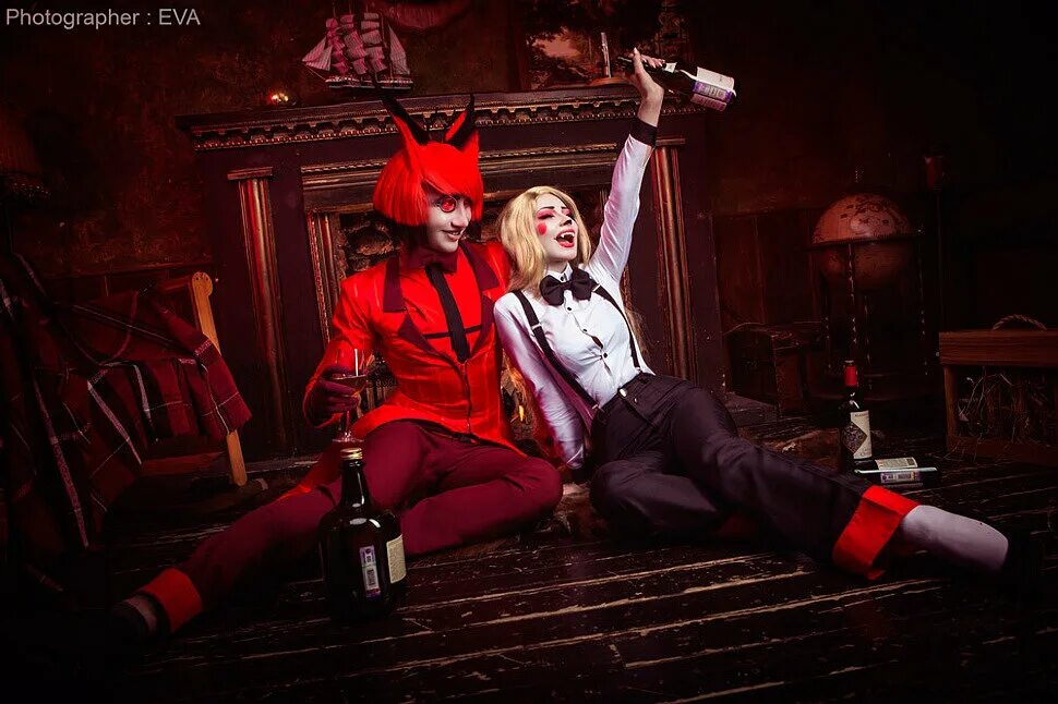 Отель хазбин дата выхода 2. Чарли магне и аластор косплей. hazbin hotel charlie cosplay. косплей чарли и аластора. хазбин чарли и аластор косплей.