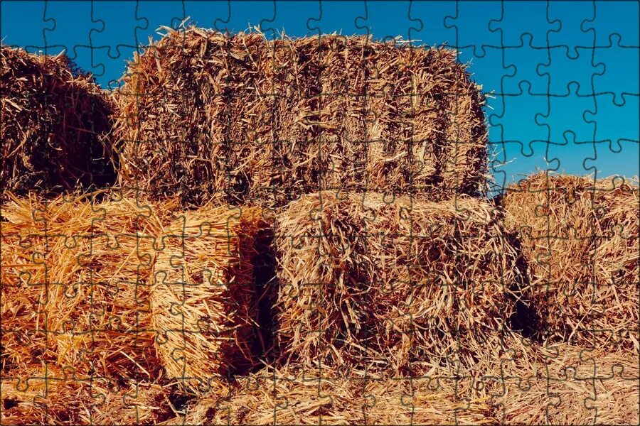 Прессованное сено. Сено. солома в тюках. копна соломы. сено солома.