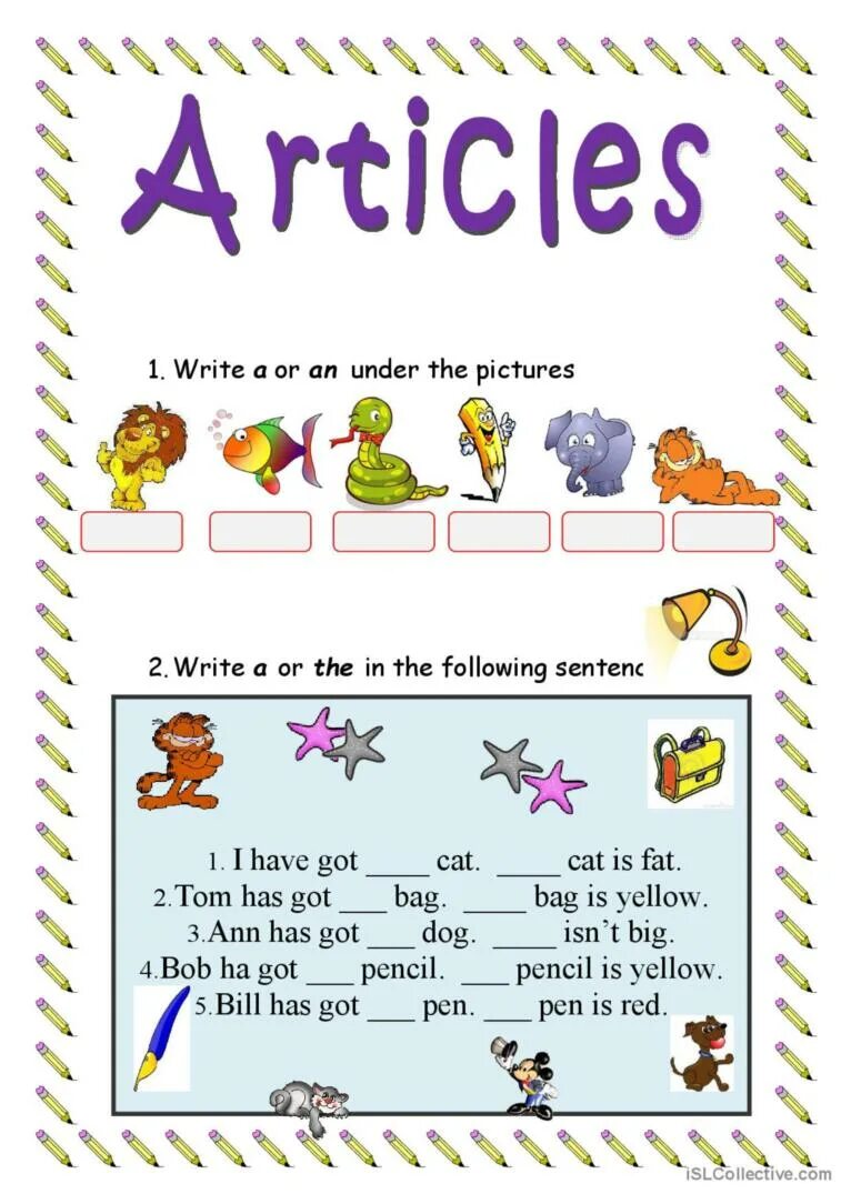 Articles tasks