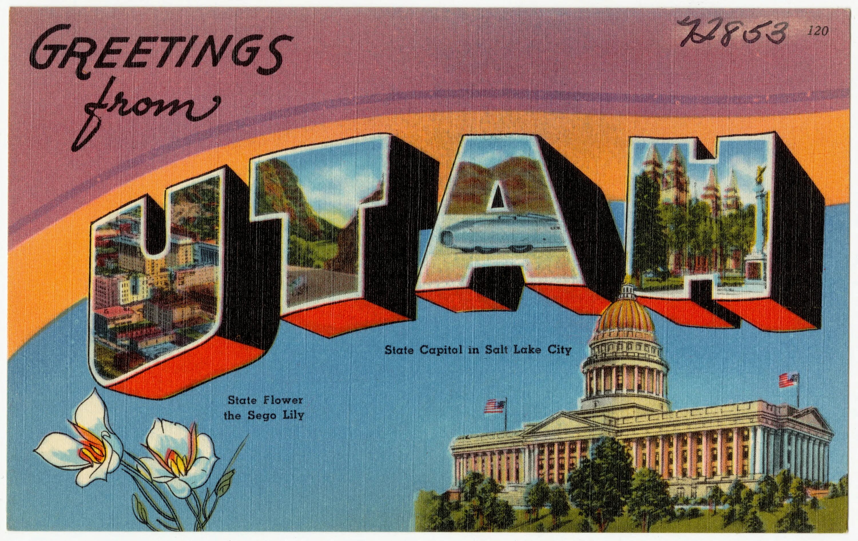 Dear greetings from. Greetings from открытки. Utah Postcard. Американские открытки Greeting from. Greetings from Washington Postcard открытка 1945 годов.