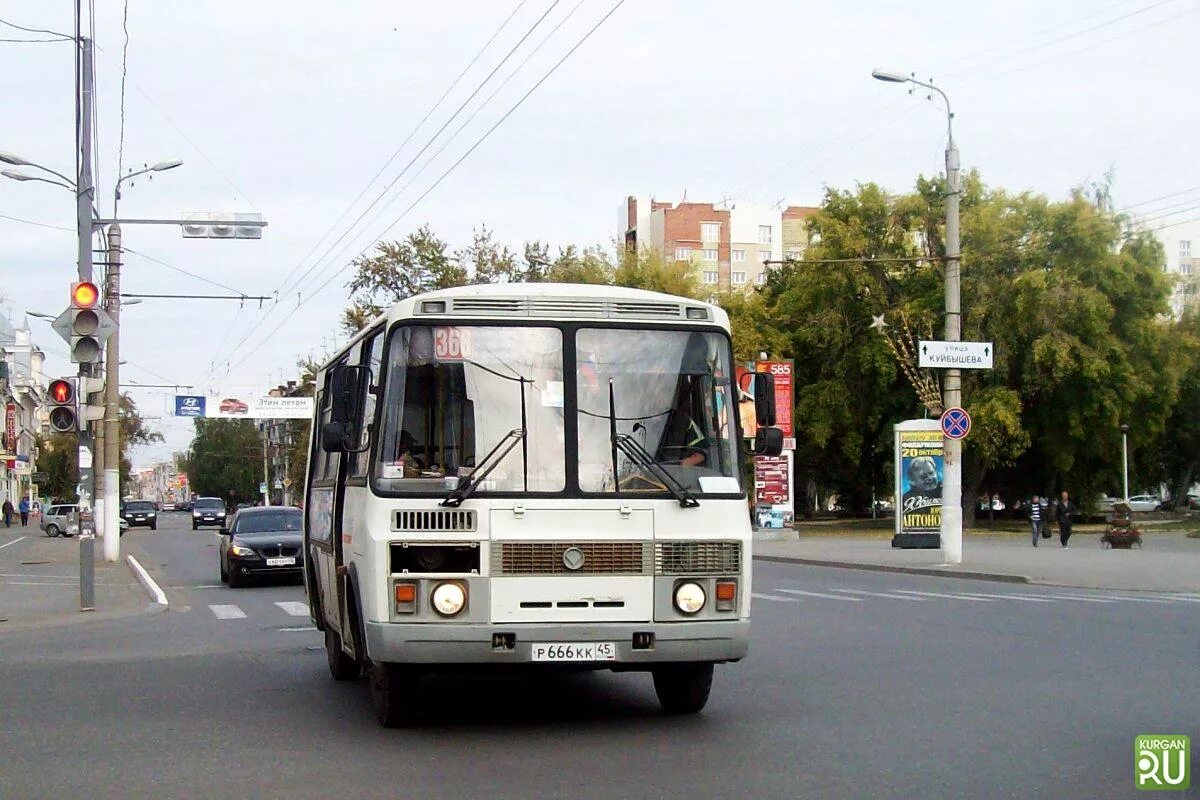 Движение автобусов в кургане в реальном