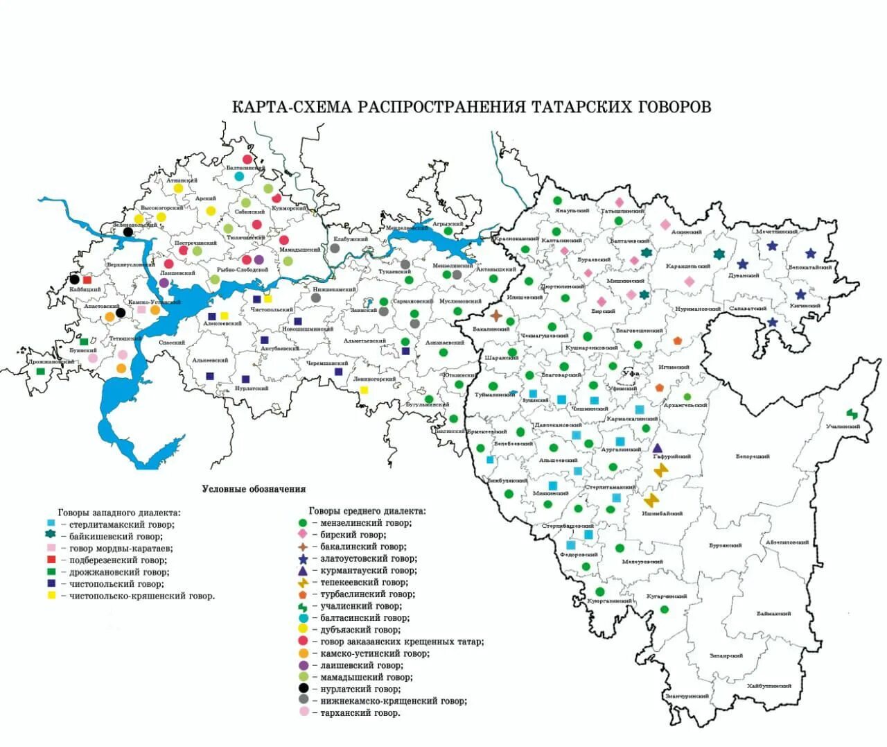 Особый диалект татарского. Татары в башкирии карта. расселение татар в башкирии. диалекты татарского языка. карта татарских говоров.