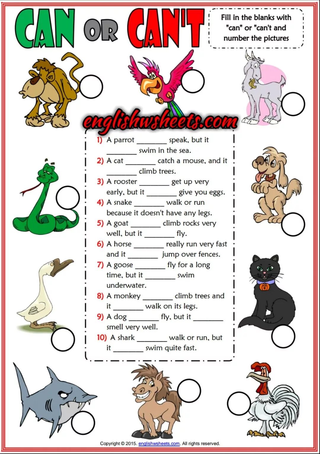 ESL задания английский can. Английский упражнения animals Worksheet. Can упражнения Worksheet. Глагол can exercises for Kids. Can t set com state for