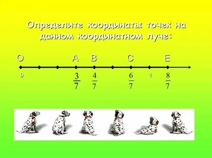 Координаты на прямой дроби