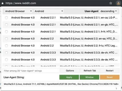 User agent chrome android
