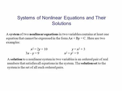 Equation system