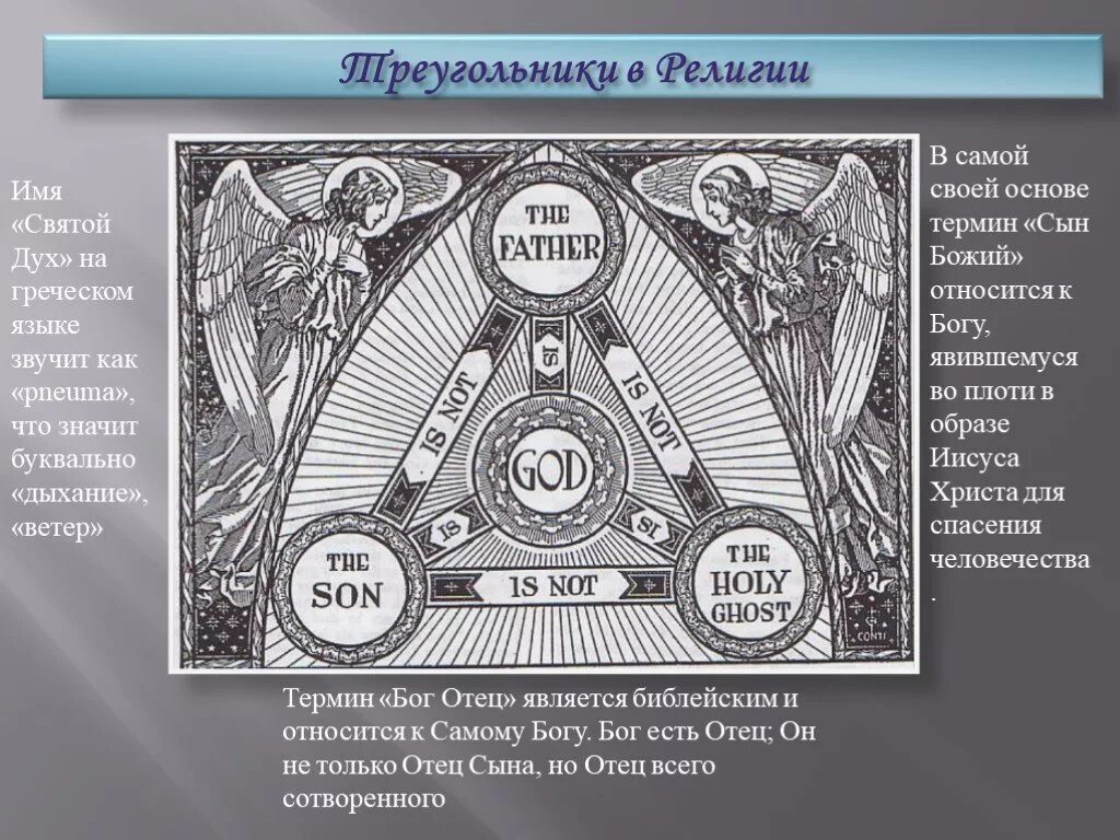 Святой дух латынь. Треугольник в религии. Треугольник символ Святой Троицы. Треугольник символ религии. Треугольный символ в религии.