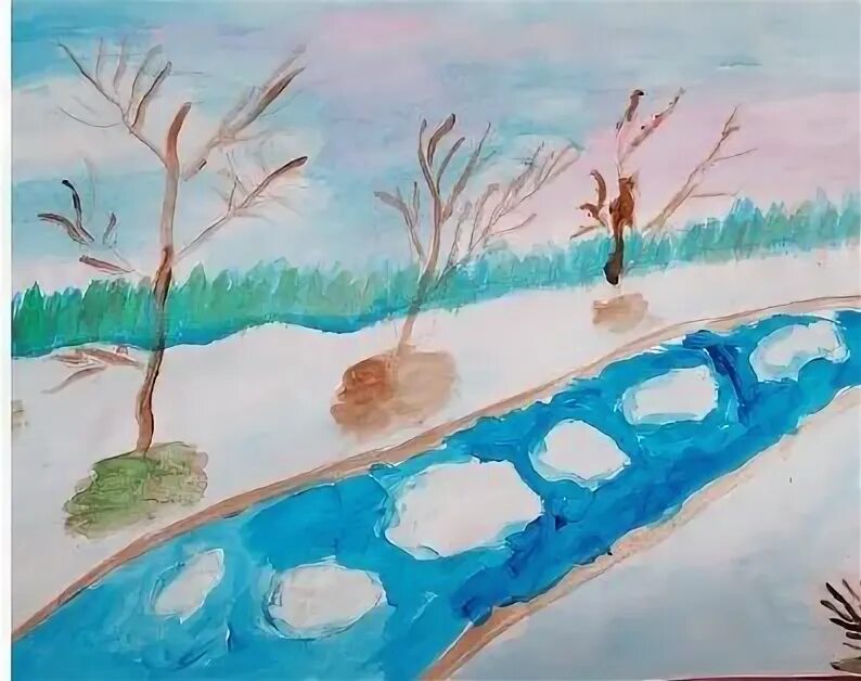 Рисование ледоход Колдина. Рисование ледоход на реке в старшей группе Колдина. Ледоход рисование старшая