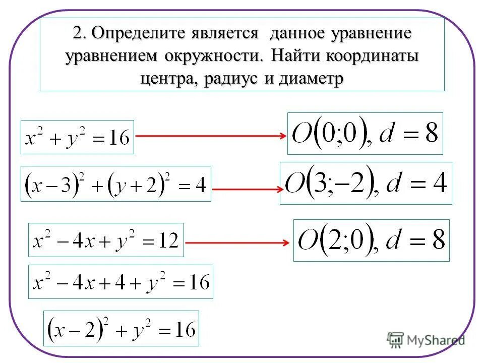 определите является ли уравнение уравнением сферы.
