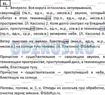 У причастий указать вид падеж число